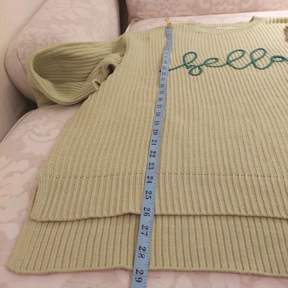 NEW!‎  Indigo Threads Wms "Bella" Sweater Lime Green/Dark Green Embroidery Sz 1X - Picture 7 of 12